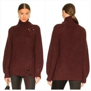 NBD Tori Laced Sweater in Chocolate XS
